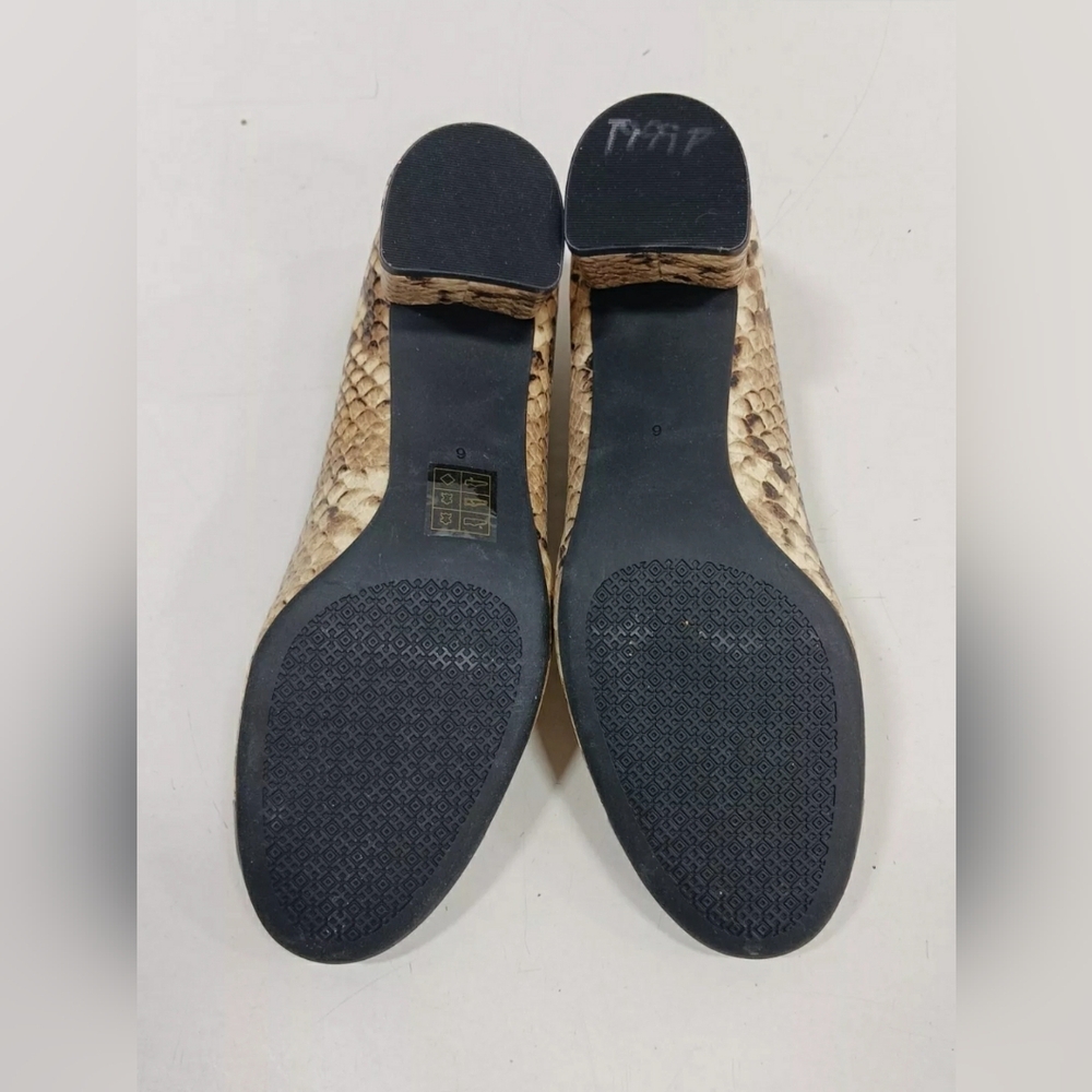 Tory Burch Like New Python Embossed Cap Toe Block… - image 6